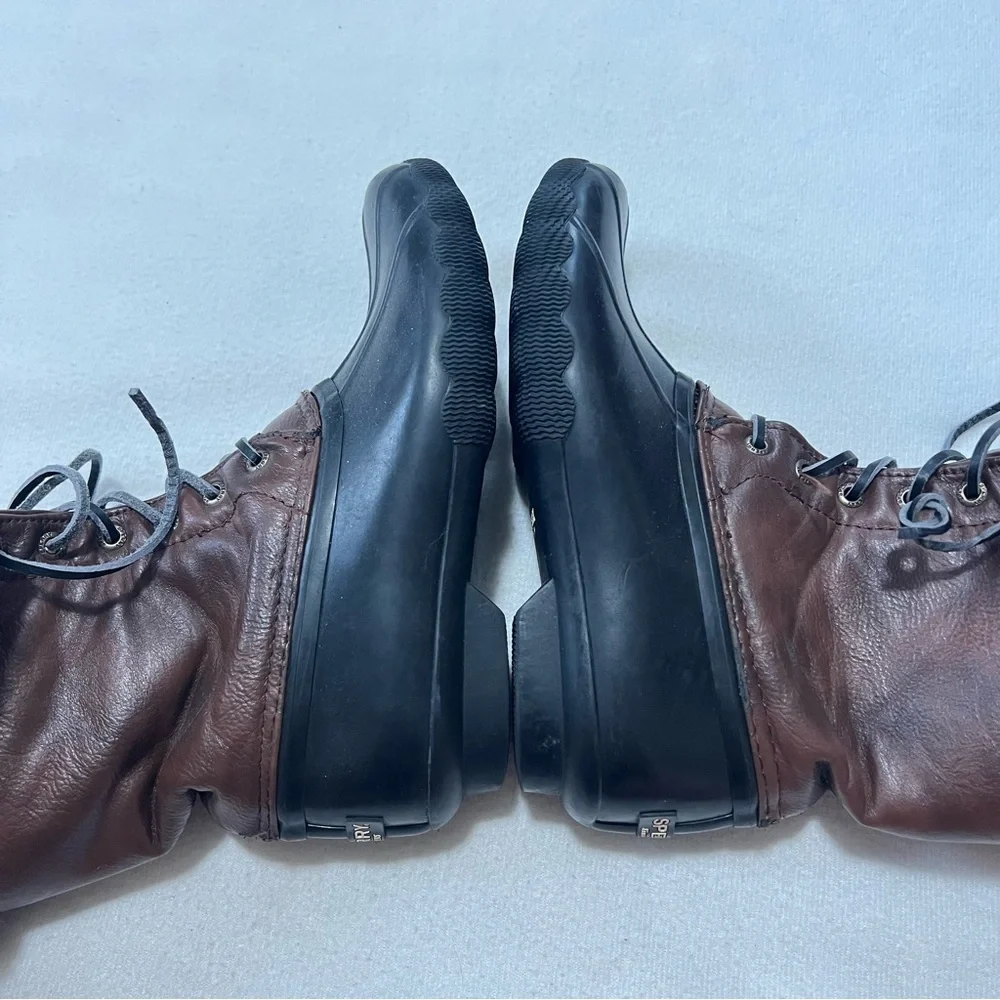 Sperry Topsider saltwater boots youth 2 girls leather brown